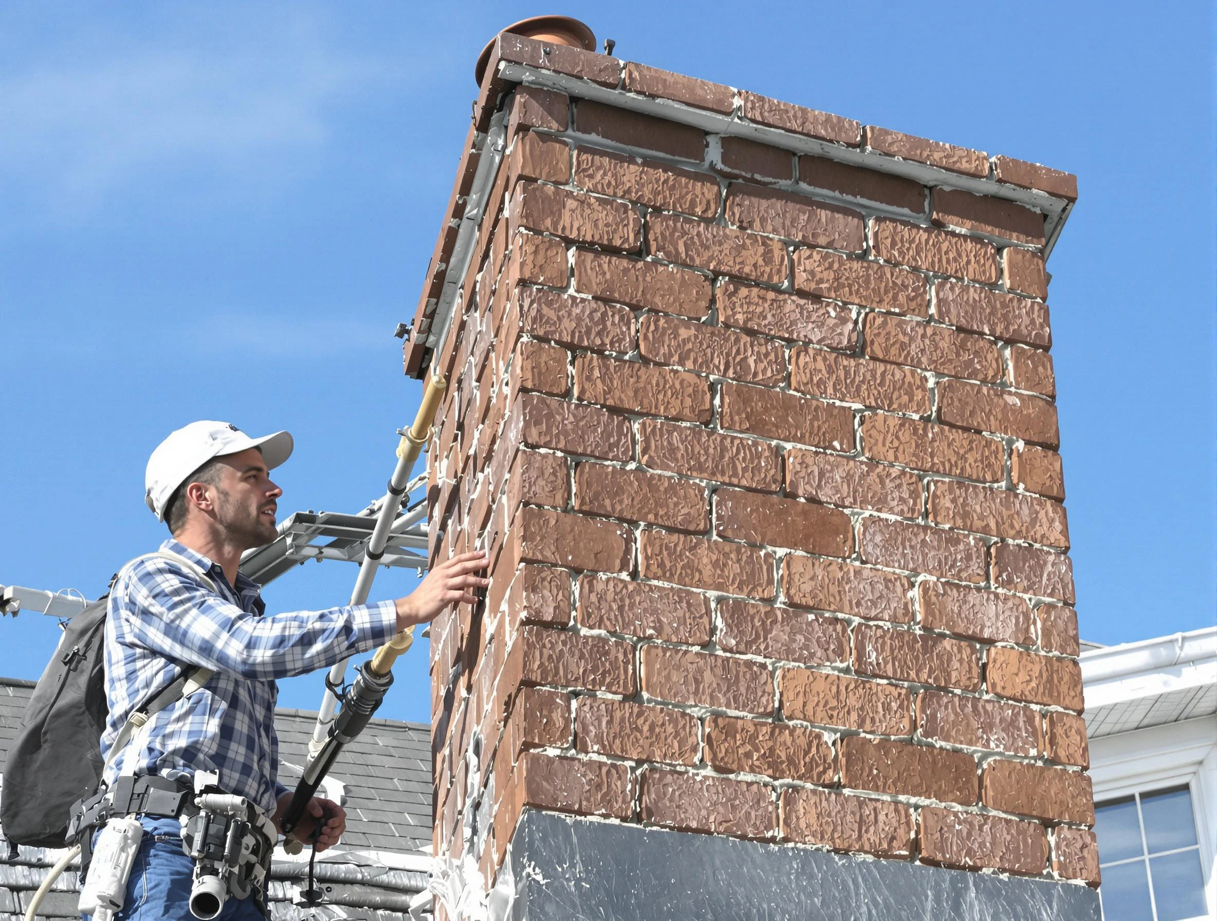 Brickwork for a chimney rebuild by Attleboro Chimney Sweep in Attleboro, MA