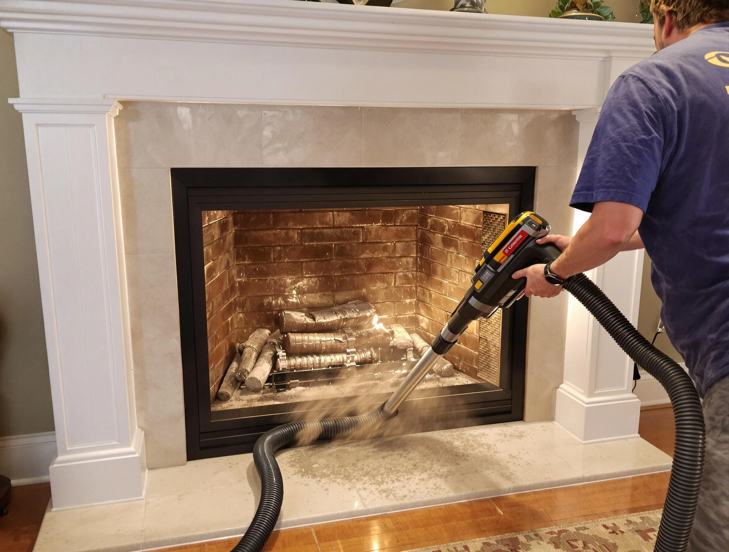 Fireplace cleaning performed by Attleboro Chimney Sweep in Attleboro, MA